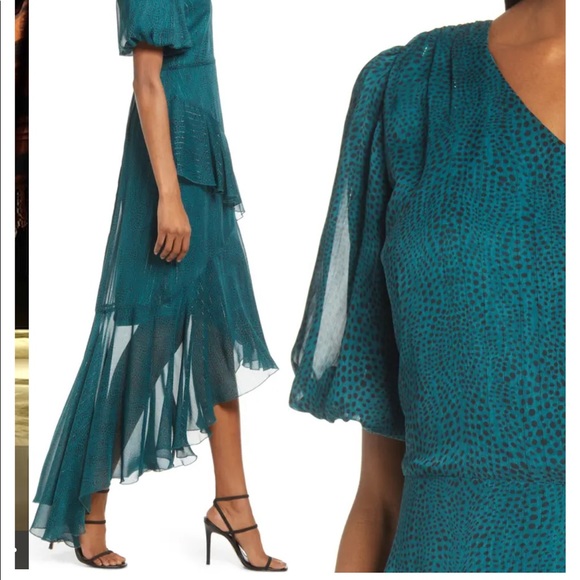 Nordstrom One-Shoulder Chiffon Midi Dress - Picture 5 of 11